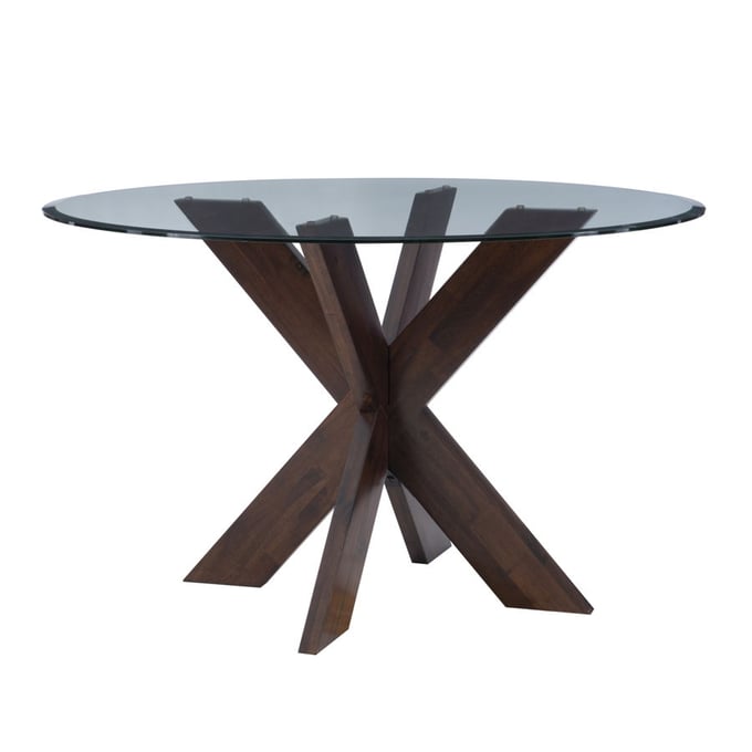 Powell Furniture Adler Java Dark Espresso X Base Dining Table PWL-D1346D20DTE