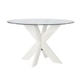 Adler X Base Dining Table With Glass White