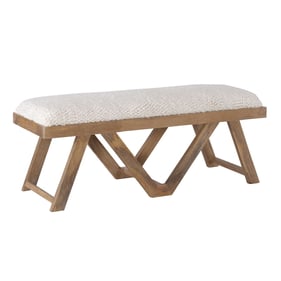 Powell Furniture Byan Brown Off White Upholstered Bench