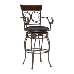 Powell Furniture Beeson Dark Brown Big and Tall Barstool with Arm