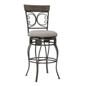 Powell Furniture Beeson Grey Pewter Big and Tall Barstool