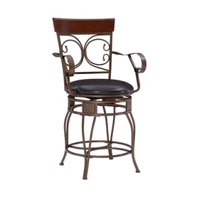 Powell Furniture Beeson Dark Brown Big and Tall Counter Height Stool with A...