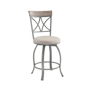 Powell Furniture Hamilton Medium Cherry Taupe Swivel Counter Height Stool