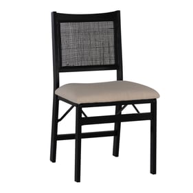 Powell Furniture Bauer Black Beige Folding Chair