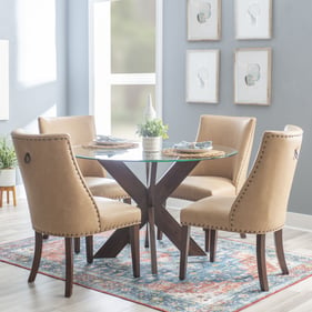 Powell Furniture Adler Espresso Tan 5pc Dining Room Set