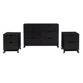 Powell Furniture Polly Black Dresser and 2 Nightstand