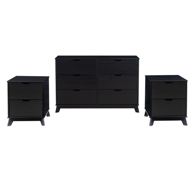 Powell Furniture Polly Black Dresser and 2 Nightstand PWL-D1507R23BLKDNS2