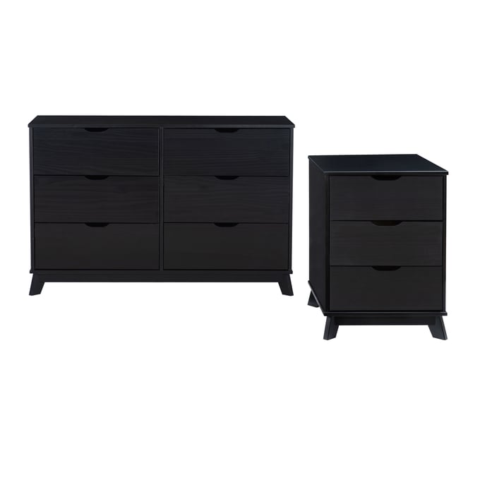 Powell Furniture Polly Black Dresser and 3 Drawers Nightstand PWL-D1507R23BLKDRNS3