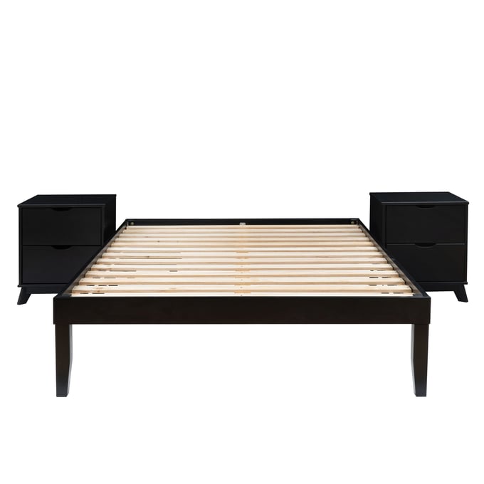 Powell Furniture Polly Black Full Bed and 2 Nightstand PWL-D1507R23BLKFB2NS