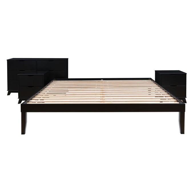 Powell Furniture Polly Black King Bed Dresser and 2 Nightstand PWL-D1507R23BLKKBD2NS