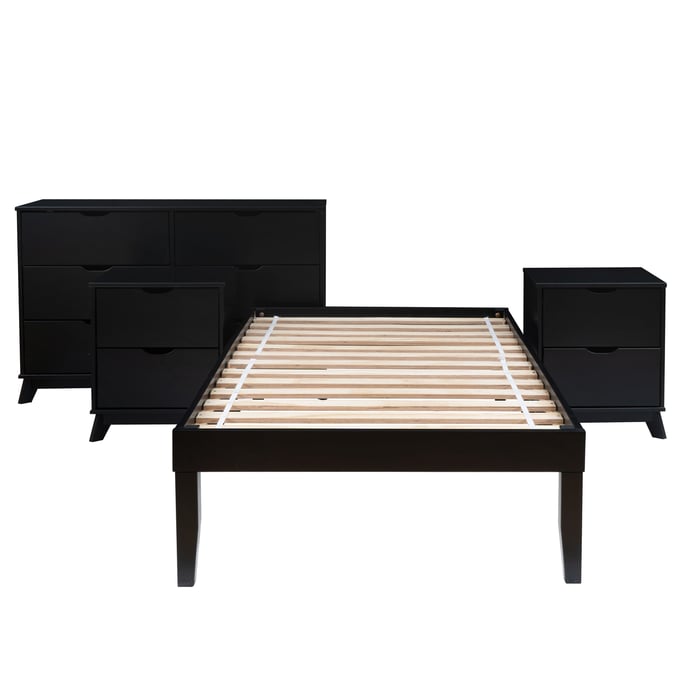 Powell Furniture Polly Black Twin Bed Dresser and 2 Nightstand PWL-D1507R23BLKTBD2NS