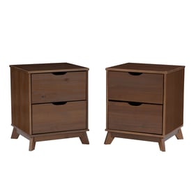 Powell Furniture Polly Walnut 2 Drawer 2 Nightstand