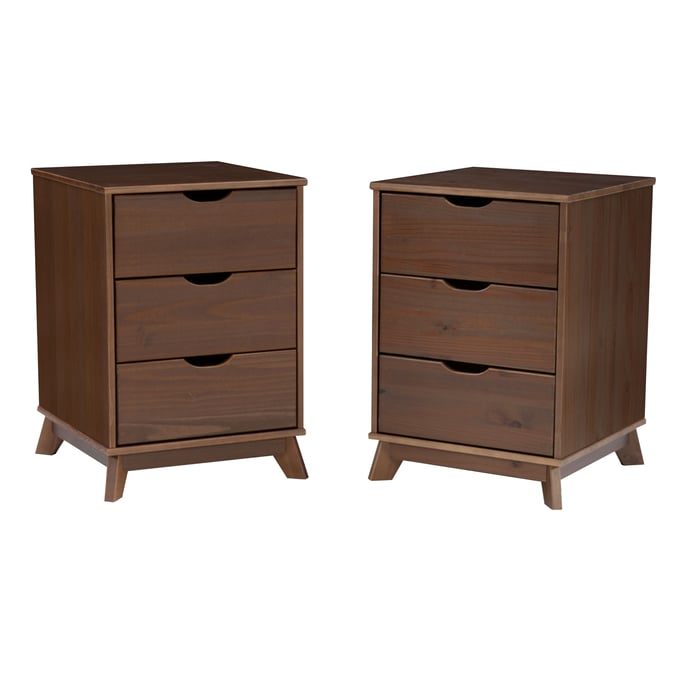 Powell Furniture Polly Walnut 3 Drawers 2 Nightstand PWL-D1507R23WALNS3