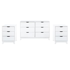 Powell Furniture Polly White Dresser and 3 Drawers 2 Nightstand