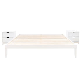 Powell Furniture Polly White King Bed and 2 Nightstand