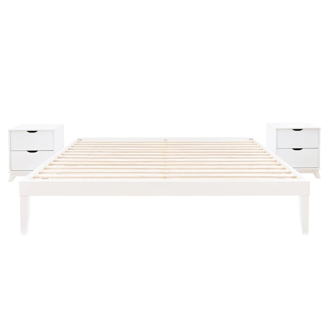 Powell Furniture Polly White King Bed and 2 Nightstand PWL-D1507R23WHTKB2NS