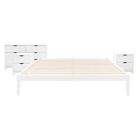 Powell Furniture Polly White King Bed Dresser and 2 Nightstand