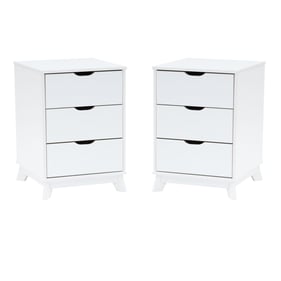 Powell Furniture Polly White 3 Drawers 2 Nightstand