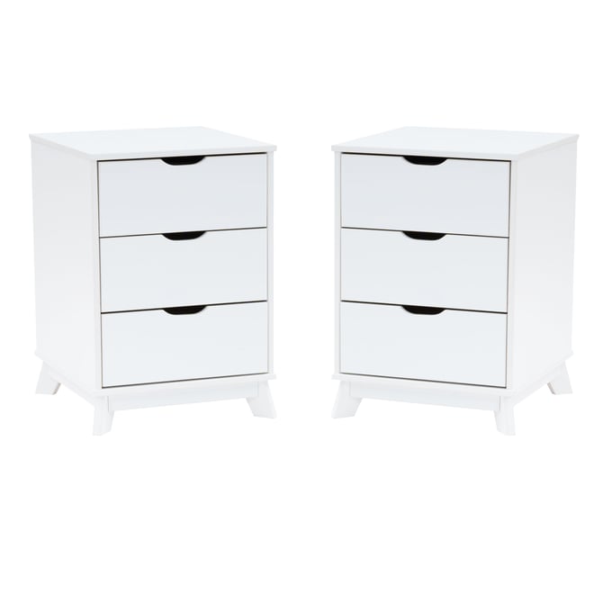 Powell Furniture Polly White 3 Drawers 2 Nightstand PWL-D1507R23WHTNS3