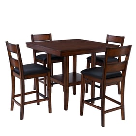 Powell Furniture Perkins Dark Cherry Black 5pc Counter Height Set