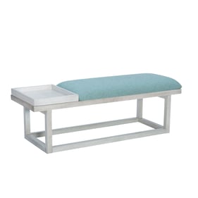 Powell Furniture Max Whitewash Aqua Georgia Bench with Tray