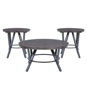 Powell Furniture Enzo Charcoal 3pc Round Occasional Table Set