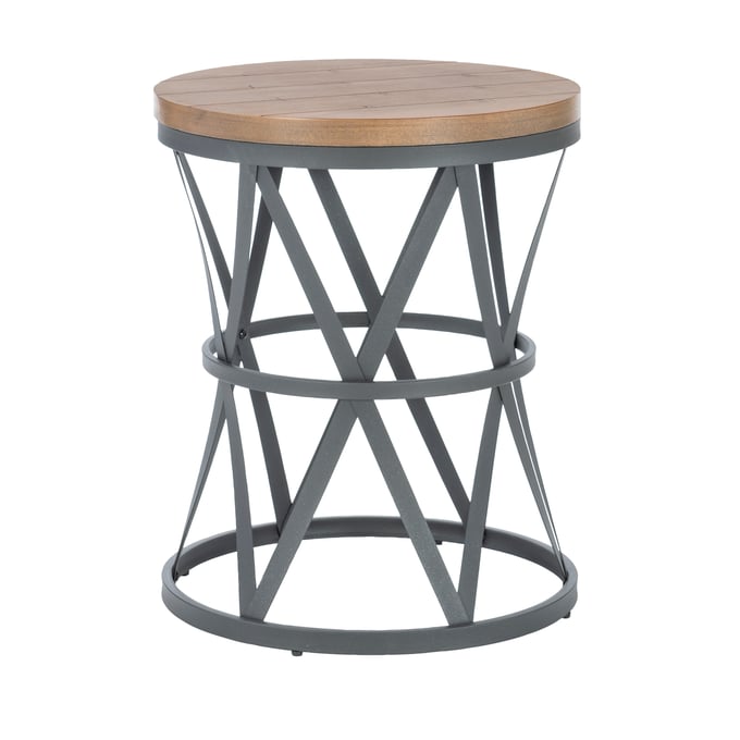 Powell Furniture Barrell Charcoal Side Table PWL-D1517LA23