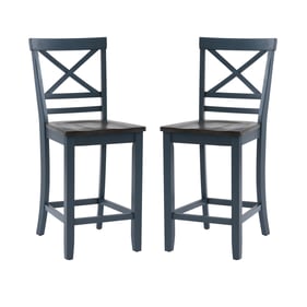 2 Powell Furniture Laurel Blue Counter Height Stools