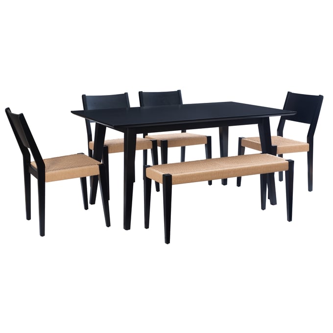 Powell Furniture Cadence Black Natural 6pc Dining Room Set PWL-D1521D23BL