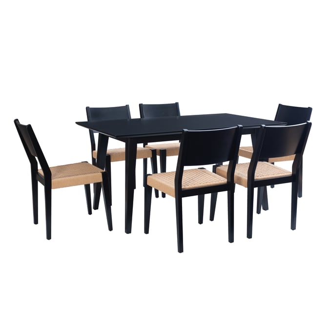 Powell Furniture Cadence Black Natural 7pc Dining Room Set PWL-D1521D23BLPC7