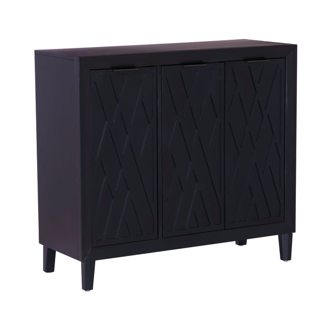 Powell Furniture Shiloh Blue Wood 3 Doors Accent Cabinet PWL-D1522LA23NAVY