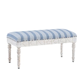 Powell Furniture Shelly Blue White Seashell Bench