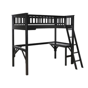 Powell Furniture Levi Black Twin Study Loft Bed