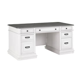 TOV Furniture Roanoke Grey White Executive Desk