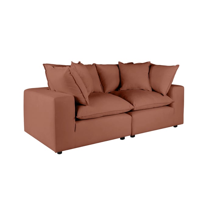 TOV Furniture Cali Rust Fabric Modular Loveseat REN-L0098-LS