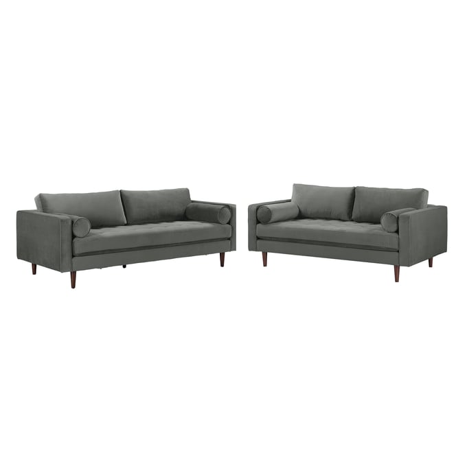 TOV Furniture Cave Grey Velvet 2pc Living Room Set REN-L01143-ROOM