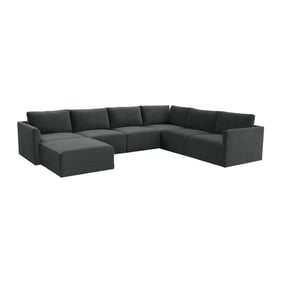 TOV Furniture Willow Charcoal Modular Large Chaise Sectional