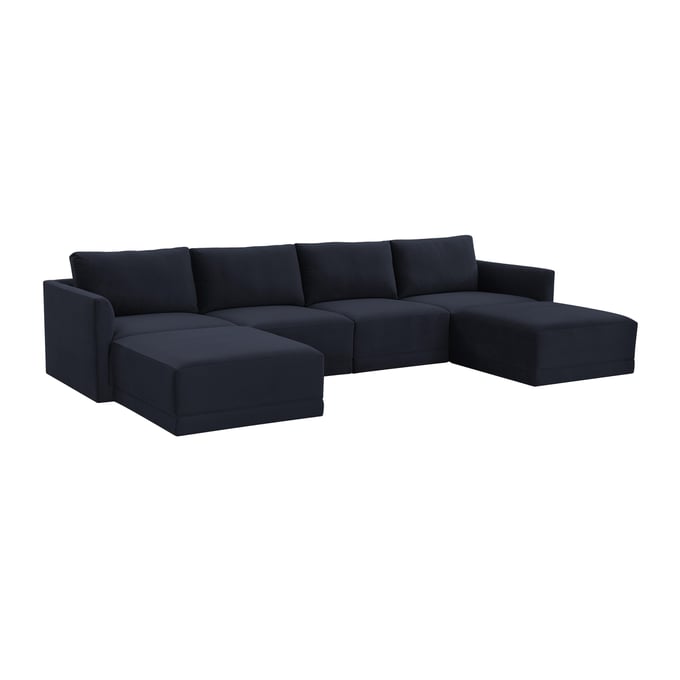 TOV Furniture Willow Navy Modular U Sectional REN-L03130-SEC1