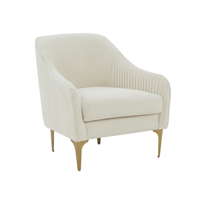 TOV Furniture Serena Cream Velvet Accent Chair REN-L05112