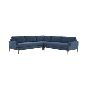 TOV Furniture Serena Blue Velvet L Sectional