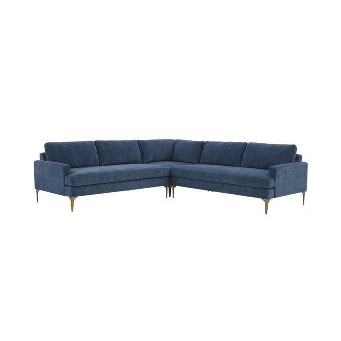 TOV Furniture Serena Blue Velvet L Sectional REN-L05120-SEC