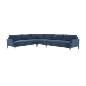 TOV Furniture Serena Blue Velvet Large L Sectional