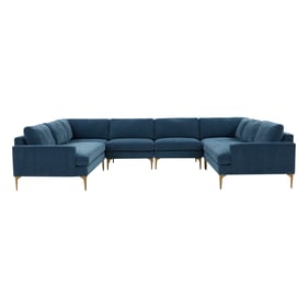 TOV Furniture Serena Blue Velvet U Sectional