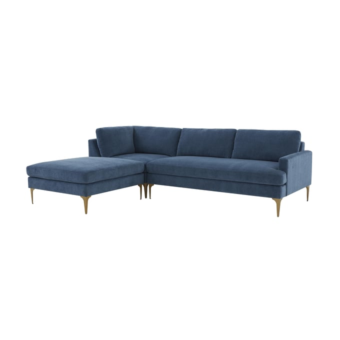 TOV Furniture Serena Blue Velvet LAF Chaise Sectional REN-L05120-SEC4L