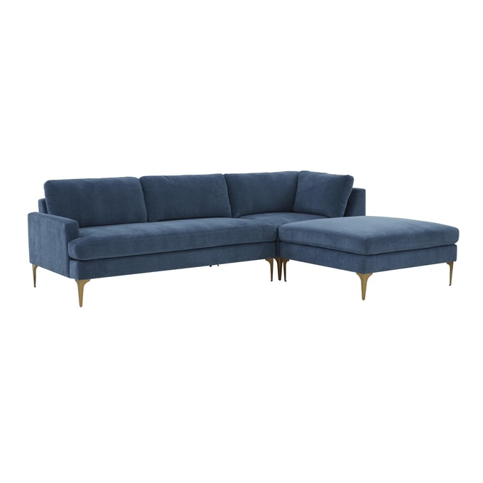 TOV Furniture Serena Blue Velvet RAF Chaise Sectional REN-L05120-SEC4R