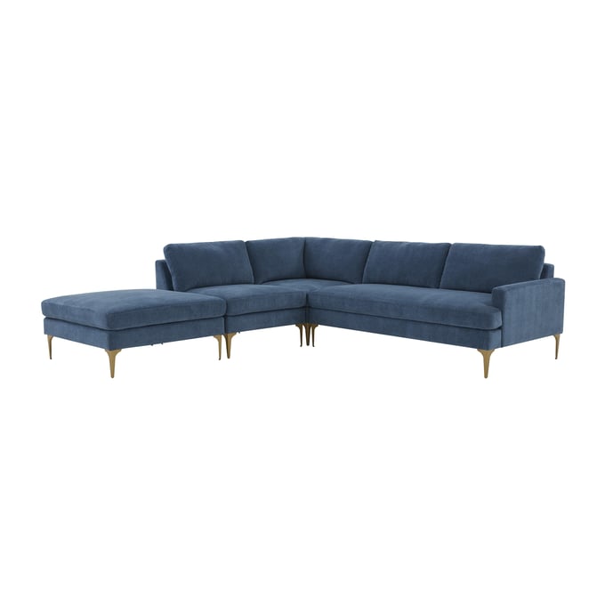 TOV Furniture Serena Blue Velvet Large LAF Chaise Sectional REN-L05120-SEC5L