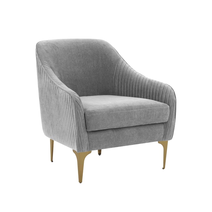 TOV Furniture Serena Gray Velvet Accent Chair REN-L05132