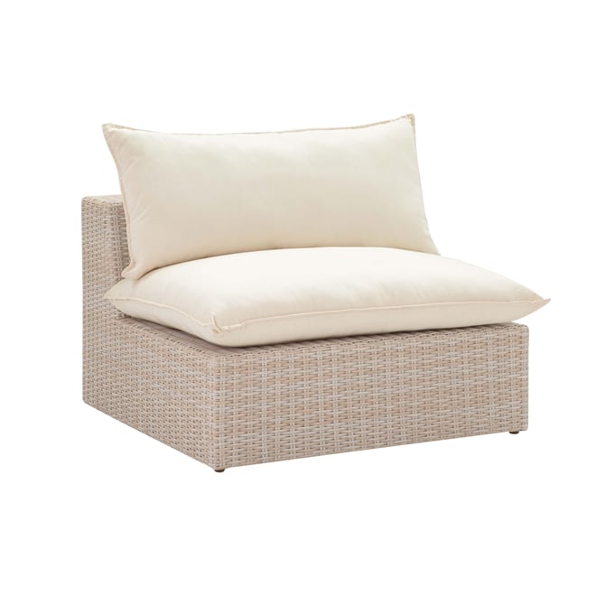 TOV Furniture Cali Cream Natural Wicker Outdoor Armless Chair REN-O11163-AC