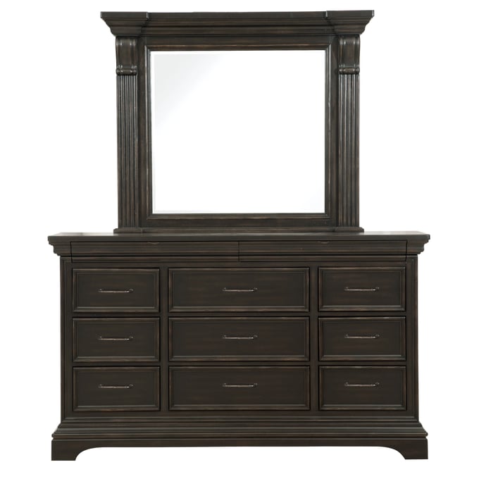 Pulaski Caldwell Brown Dresser and Mirror RH-P0121-DRMR