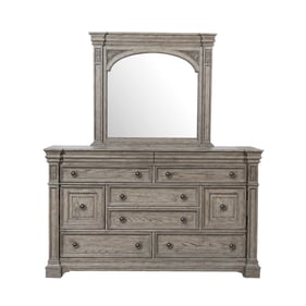 Pulaski Kingsbury Brown Dresser and Mirror